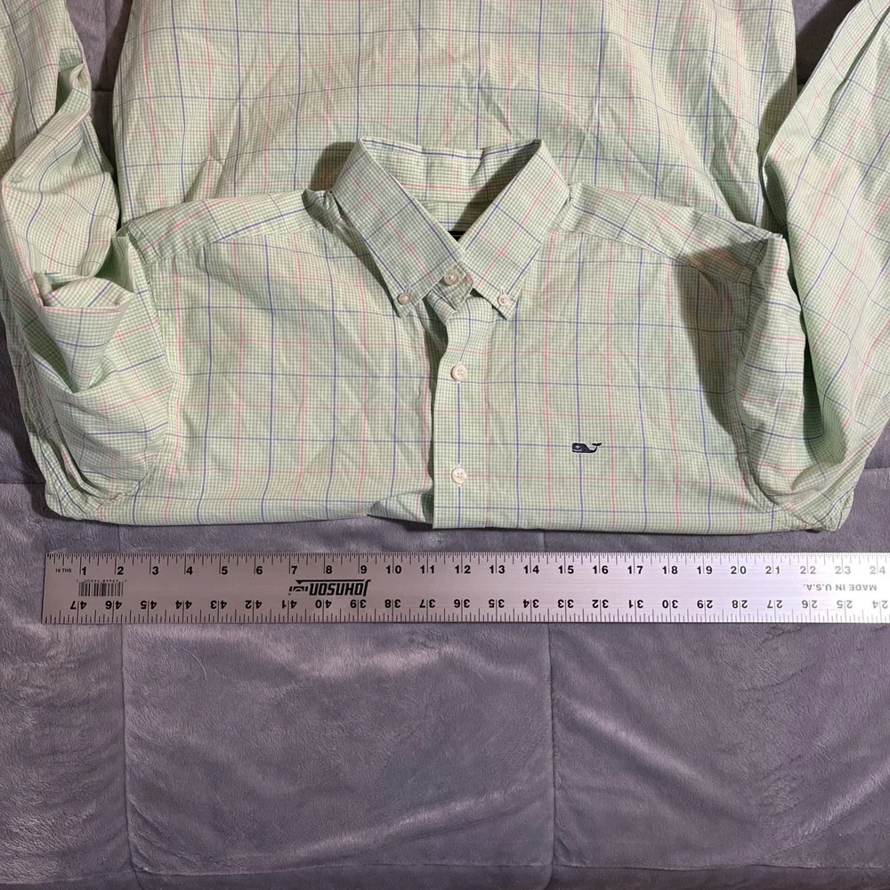 Vineyard‎ Vines Shep & Ian Whale Shirt Men's S Check Green Blue Pink Cotton